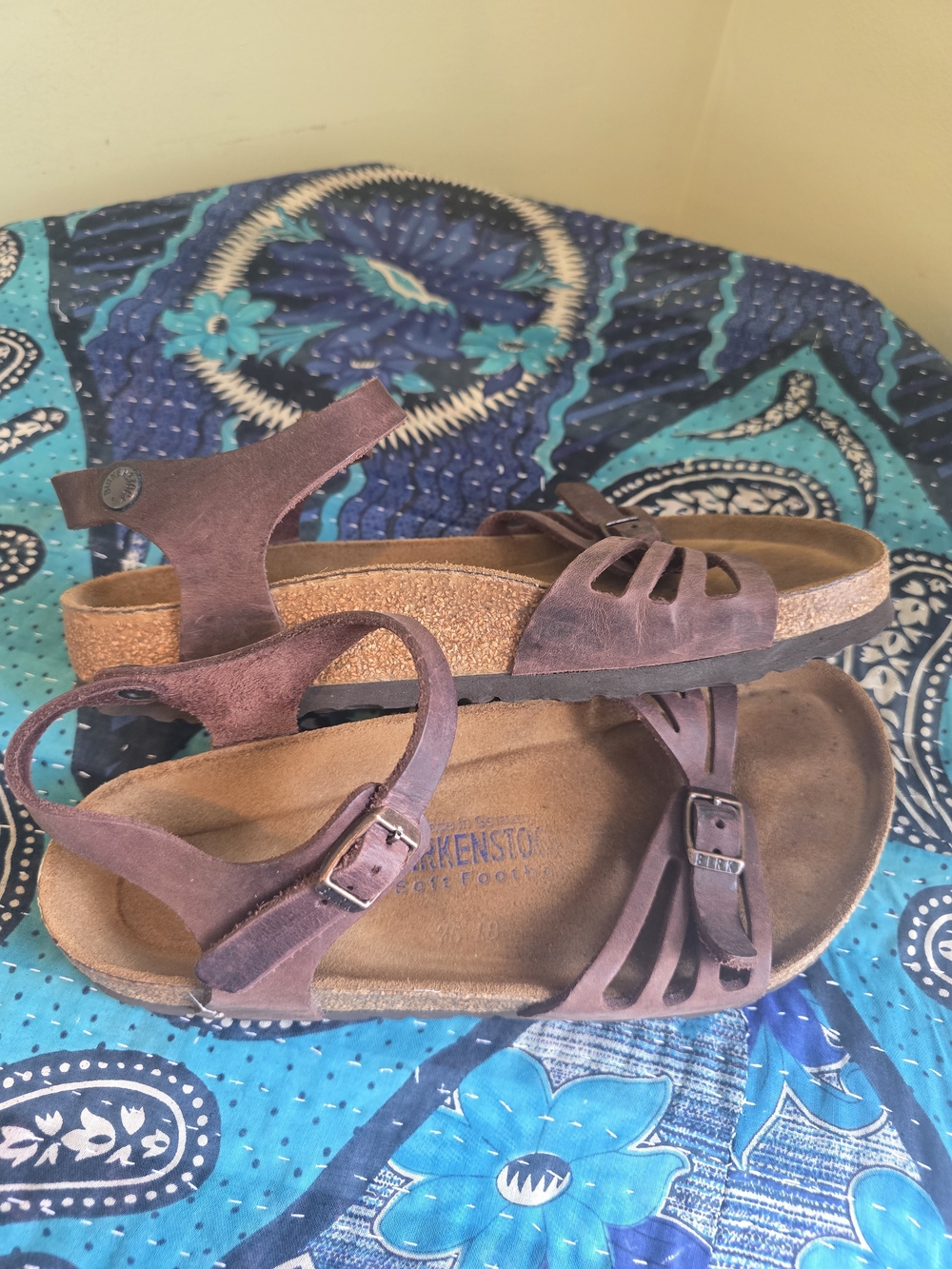 Birkenstock Brown Leather Soft Footbed Sandal - Picture 4 of 5